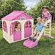 Дитячий набір ТМ Doloni Будиночок XL, пісочниця та гірка велика 243 см, молочно-рожевий