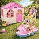 Дитячий набір ТМ Doloni Будиночок XL, пісочниця та гірка велика 243 см, молочно-рожевий