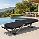 Садове пляжне крісло Ideal Garden Premium з матрацом та подушкою, до 125 кг, чорний, шезлонг для саду та тераси