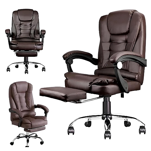 Офісне крісло Boss 23286 Reg, з підніжкою Коричневе комп'ютерне крісло