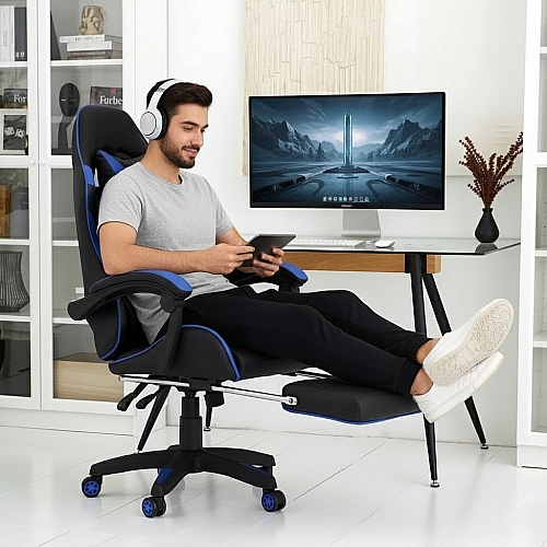 Геймерське крісло VicoGame професійне чорно-синє