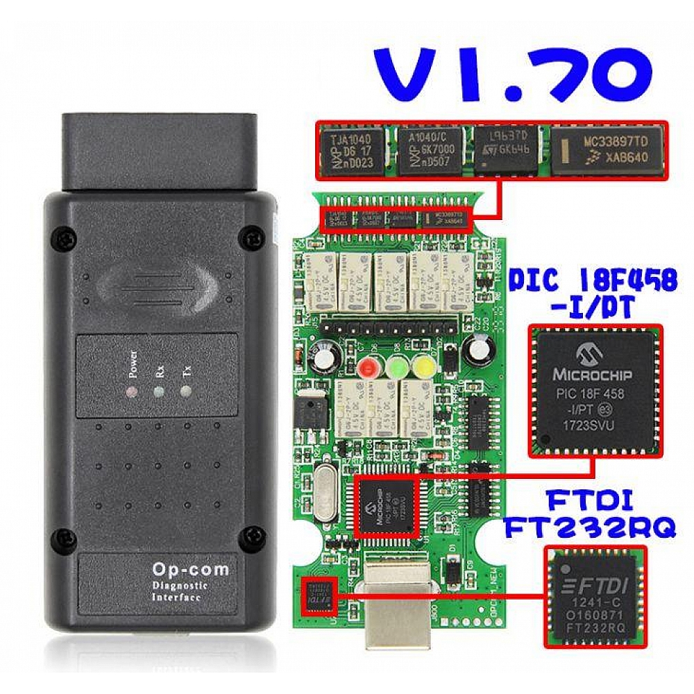 Сканер OP-COM 1.70 чіп PIC18F458 flash OBD2 opcom OBD Сканер OP-COM 1.70 чіп PIC18F458 flash OBD2 opcom OBD