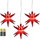Декоративні LED-зірки з голографічним ефектом 3D LightZone на батарейках (діаметр 34 см) червоні