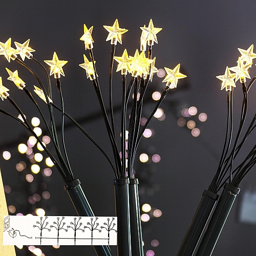 Садові світильники зі зірками 6 шт. LED, таймер 6 годин, теплий білий