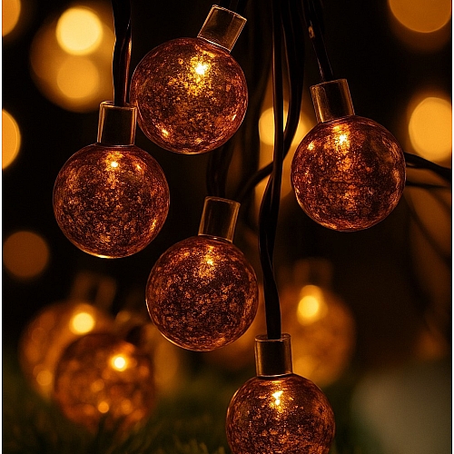Гірлянда LED-ланцюг LightZone 10 кульок (бронзові) 2,25м на батарейках