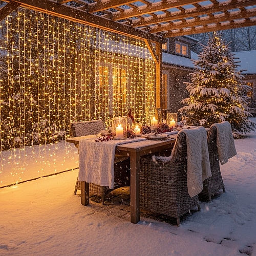 Світлодіодна гірлянда-штора LightZone 100 LED 12.2 м тепле біле світло з пультом