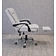 Оригінальне офісне крісло Axeon VIP з тканини, з масажем та підставкою для ніг, до 130 кг, світло-сіре