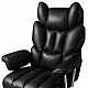 Офісне крісло Relax Pro до 150 кг з підставкою для ніг, широким сидінням, подвійним наповнювачем KO50CZ чорне комп'ютерне крісло