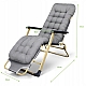 Садове пляжне крісло Ideal Garden Premium з матрацом та подушкою, до 125 кг, сірий, шезлонг для саду та тераси