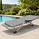 Садове пляжне крісло Ideal Garden Premium з матрацом та подушкою, до 125 кг, сірий, шезлонг для саду та тераси