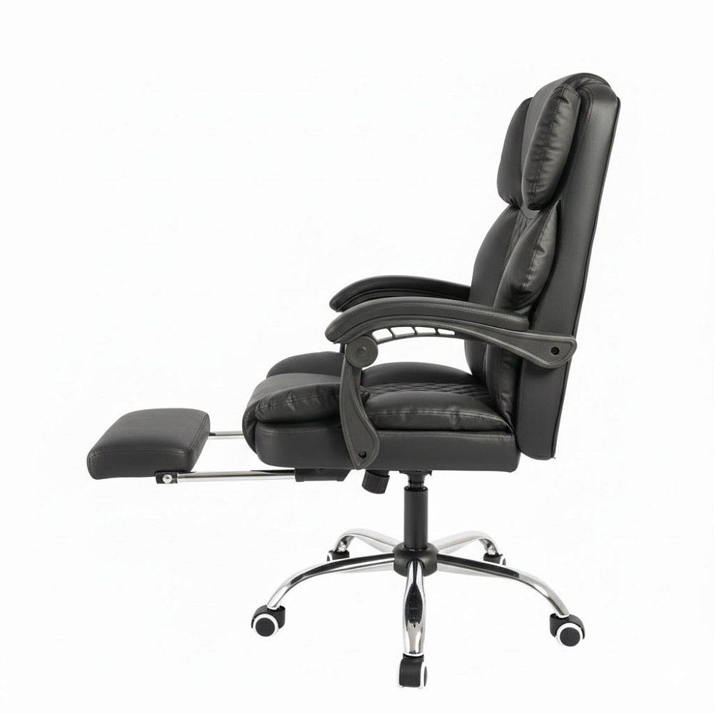 Офісне крісло до 150 кг з масажною подушкою та підставкою для ніг Axeon Master Original Чорне