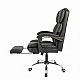 Офісне крісло до 150 кг з масажною подушкою та підставкою для ніг Axeon Master Original Чорне