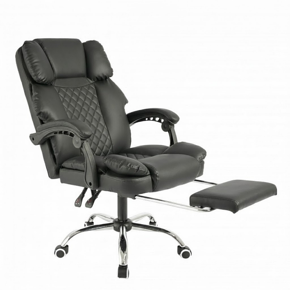 Офісне крісло до 150 кг з масажною подушкою та підставкою для ніг Axeon Master Original Чорне