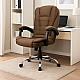 Офісне крісло з тканини до 110 кг BOSS KO22 Коричневе комфортне, ергономічне для дому та офісу