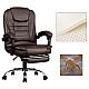 Офісне крісло Prime Premium з підніжкою, Коричневе комп'ютерне крісло