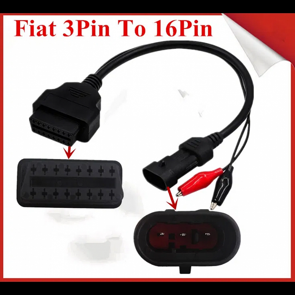 Перехідник для сканера 3 Pin OBD 2 для Chery, Fiat, Lancia, Amulet Перехідник для сканера 3 Pin OBD 2 для Chery, Fiat, Lancia, Amulet