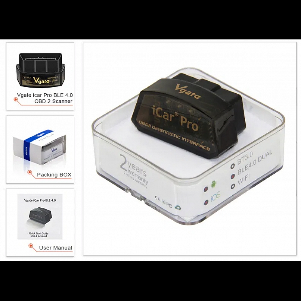 Діагностичний OBD2 сканер Vgate iCar Pro ELM327 Блютуз 3 Android Діагностичний OBD2 сканер Vgate iCar Pro ELM327 Блютуз 3 Android