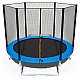 Батут 252 см FunHit дитячий із захисною сіткою 8 футів, стрибковий синій