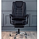 Оригінальне офісне крісло Axeon VIP з тканини, з масажем та підставкою для ніг, до 130 кг, чорне