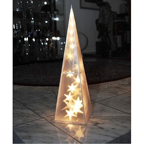 Світлодіодна піраміда LightZone на батарейках, таймер, теплий білий