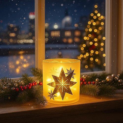 Світлодіодна декорація DynaMax Deco Glas на батарейках з принтом "Велика зірка"