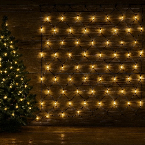 Світлодіодна гірлянда-штора LightZone 160 LED 13.2 м тепле біле світло, таймер, ефект мерехтіння