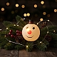 Декоративна ялинкова іграшка-куля Сніговик з миготливим носом LightZone