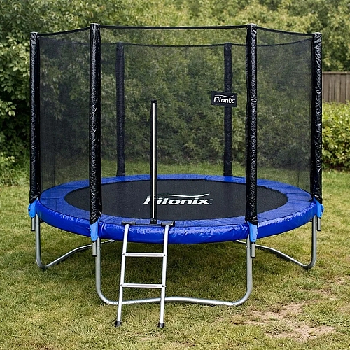 Батут посилений Fitonix 183 см до 100 кг захисна сітка + драбинка, 6 футів для дітей та підлітків