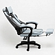 Дизайнерське геймерське крісло до 130 кг з масажною подушкою, підніжкою ThroneX світло-сіре з графітом PVC 003