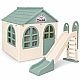 Набір дитячий ТМ Doloni Будиночок XL та гірка велика 243 см, молочно-м’ятний