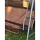 Садова гойдалка 3-місна Comfort Soft коричнева, з матрацом, навісом, посилена до 260 кг, для саду та двору