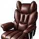 Офісне крісло Relax Pro до 150 кг з підставкою для ніг, широким сидінням, подвійним наповнювачем KO50CZ коричневе комп'ютерне