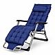 Садове пляжне крісло Ideal Garden Premium з матрацом та подушкою, до 125 кг, синє, шезлонг для саду та тераси