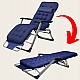 Садове пляжне крісло Ideal Garden Premium з матрацом та подушкою, до 125 кг, синє, шезлонг для саду та тераси