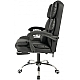 Офісне крісло до 150 кг з підставкою для ніг Axeon Premium Чорне
