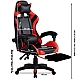 Геймерське крісло з підставкою для ніг Gamer Pro Jaguar Plus Червоне комп'ютерне ігрове