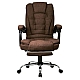 Оригінальне офісне крісло Axeon VIP з тканини, з масажем та підставкою для ніг, до 130 кг, коричневе