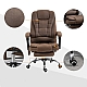 Оригінальне офісне крісло Axeon VIP з тканини, з масажем та підставкою для ніг, до 130 кг, коричневе