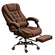 Оригінальне офісне крісло Axeon VIP з тканини, з масажем та підставкою для ніг, до 130 кг, коричневе