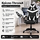 Оригінальне геймерське крісло до 130 кг ThroneX чорно-біле