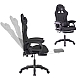 Геймерське крісло з масажною подушкою, підніжкою та тканинною оббивкою SNAKE Premium Чорне Комп'ютерне ігрове