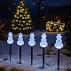 Набір садових світильників Сніговики 5шт. LED, батарейки, таймер 6 годин, холодний білий