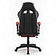 Оригінальне геймерське крісло до 130 кг з масажною подушкою, підніжкою ThroneX чорно-червоне