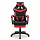Оригінальний комплект геймерський ігровий стіл + геймерське крісло з масажною подушкою, підніжкою, ThroneX Чорний з червоним