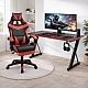 Оригінальний комплект геймерський ігровий стіл + геймерське крісло з масажною подушкою, підніжкою, ThroneX Чорний з червоним