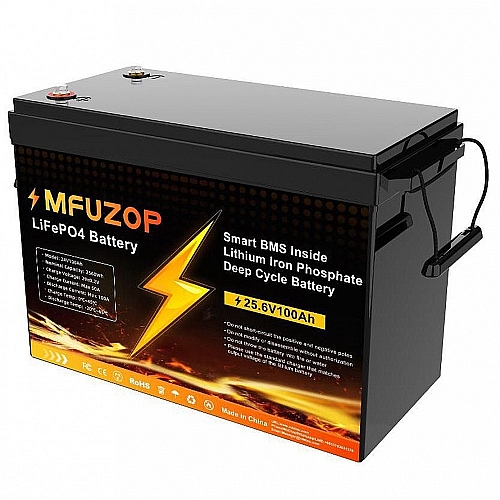 LiFePO4 24V 100Ah Акумулятор MFUZOP, 100A, BMS, 2560Wh