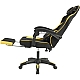Ігрове крісло Vector KO48CZE з підніжкою та масажем, тканинне, Чорно-жовте