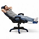 Оригінальний комплект геймерський ігровий стіл + геймерське крісло з масажною подушкою, підніжкою, ThroneX Чорний з синім