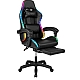 Крісло геймерське ProGame з RGB підсвіткою, підставка для ніг GX-150 комп'ютерне ігрове