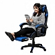 Крісло геймерське з підставкою для ніг Comfort Game синє